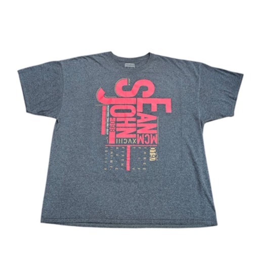 Sean John Men's 3XB Big & Tall Gray‎ Short Sleeve Crew Neck Graphic T-Shirt EST